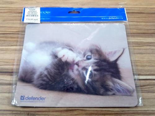 Шёлковый коврик для мыши с изображением котёнка