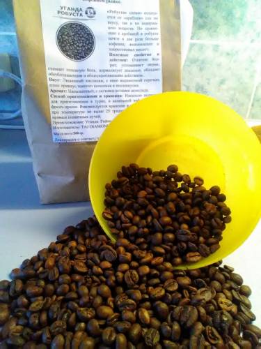 Продам кофе зерновой, натуральный жаренный «Робуста», степень обжарки - средняя.