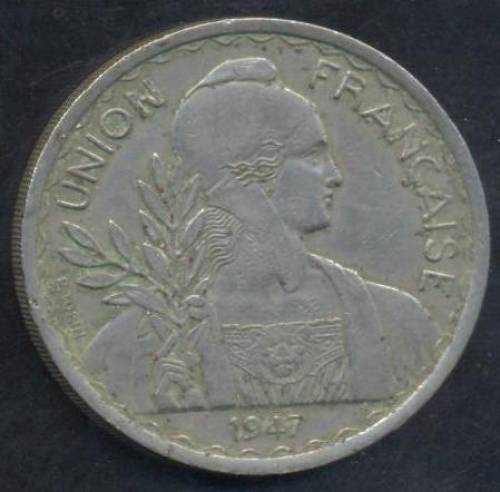 Французский Индокитай 1 пиастр 1947 г.