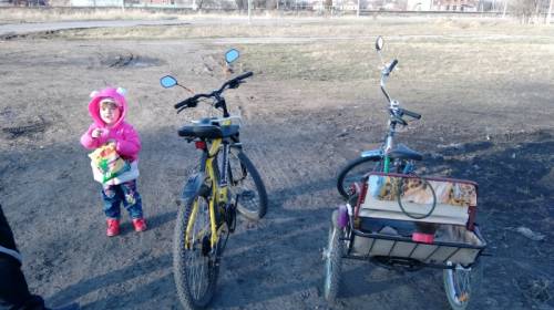 трехколесный велосипед c корзиной и сиденьем для детей