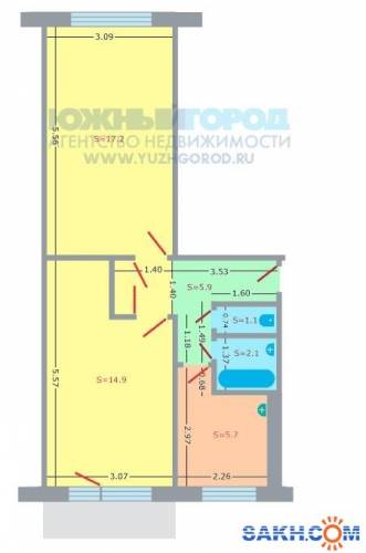 продаю 2 комнатную квартиру в Южном районе ( Морской  университет)