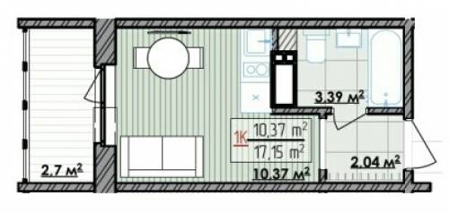 Студия 17 кв.м.
