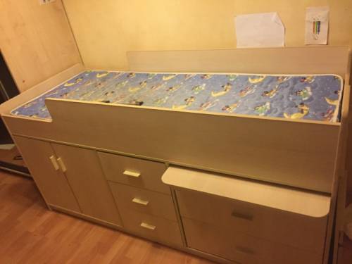 Кровать-комод-стол 90х200 с ортопедическим матрасом