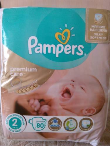 подгузники  pampers premium care 2, 80 штук