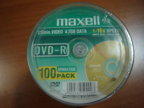 Болванки Maxell DVD-R. 100 шт. в пластмассовой банке.