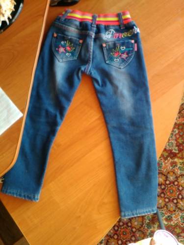 брюки джинсовые утепленные на девочку 5-6 лет