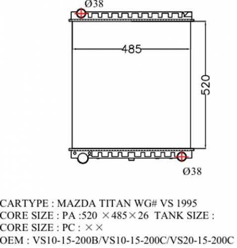 Mazda titan Радиатор охлаждения двигателя