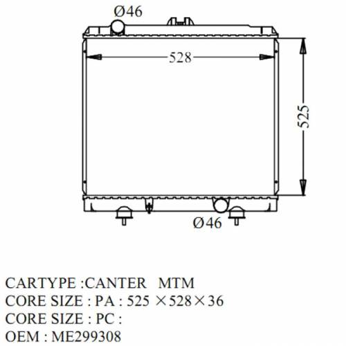 Радиатор охлаждения двигателя Mitsubishi Canter 99-