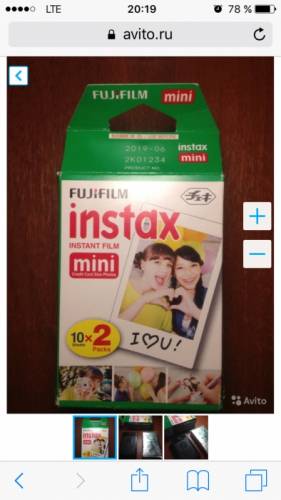 Фотоплёнка Fujifilm Instax mini 8/9, 20 снимков