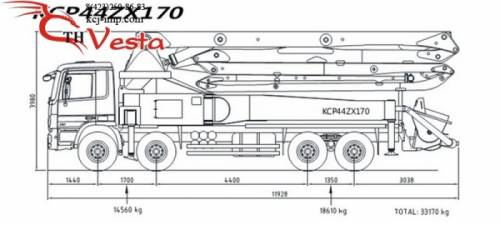 Автобетононасос KCP44ZX170(42м)