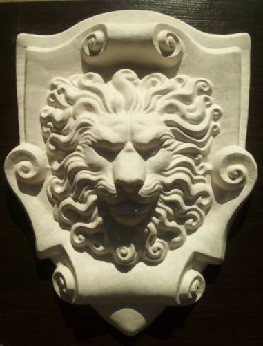 Наглядное гипсовое пособие для академического рисунка,  барельеф «голова льва»