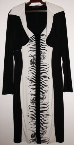 Платье шикарное черное с белым стрейч VERDA Турция - р.54-56 