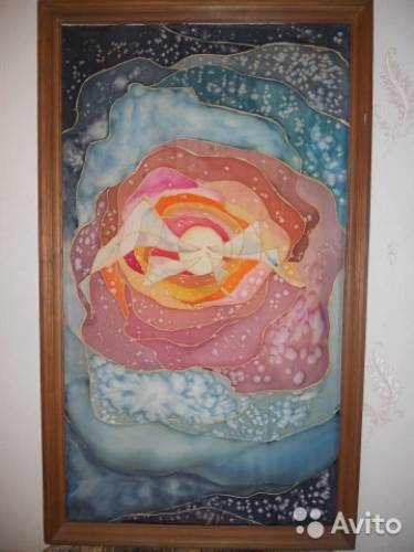 Картина, батик, в деревянной, добротной рамке “Сущность“