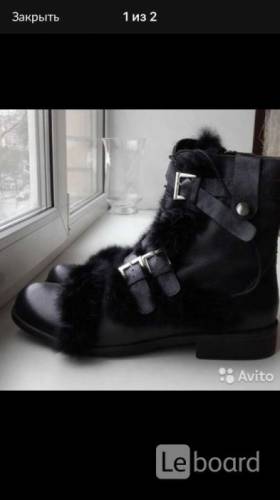 Ботинки новые мужские зима кожа черные 43 размер сапоги внутри овчина верх мех к