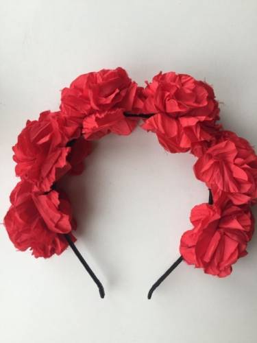 Ободок на волосы в стиле dolce&gabbana красный цветы розы украшение бижутерия ак