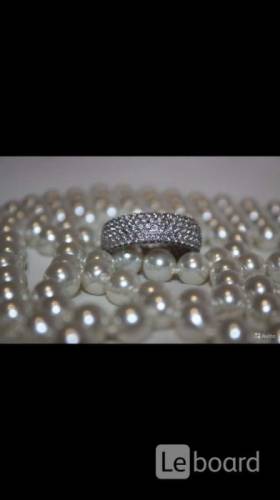 Кольцо новое серебро 19 камни циркон полностью вокруг много ювелирное украшение 