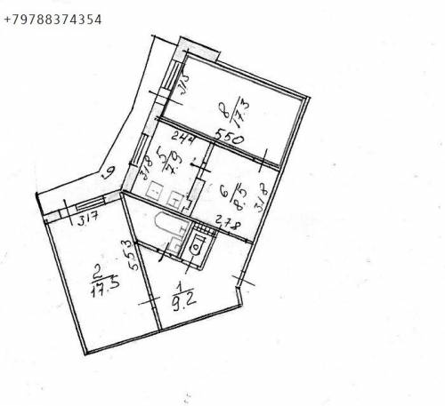 Продается 2-х комнатная квартира 74м2, г.Симферополь