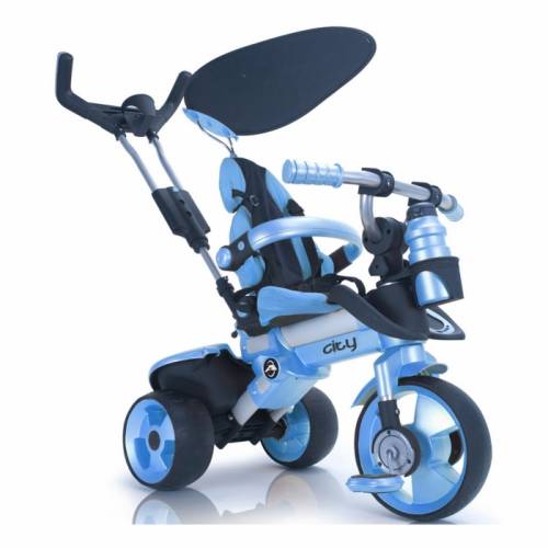 Детский трехколесный велосипед с ручкой SITY Trike  Alluminium