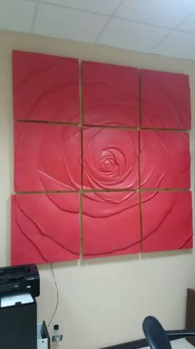 Стеновое модульное панно в виде розы
