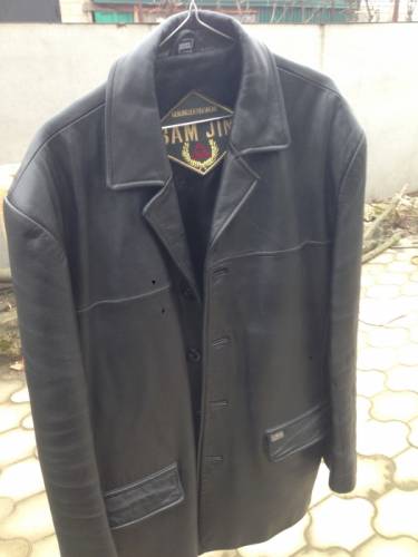 Кожаная куртка-пальто “SAM jin“