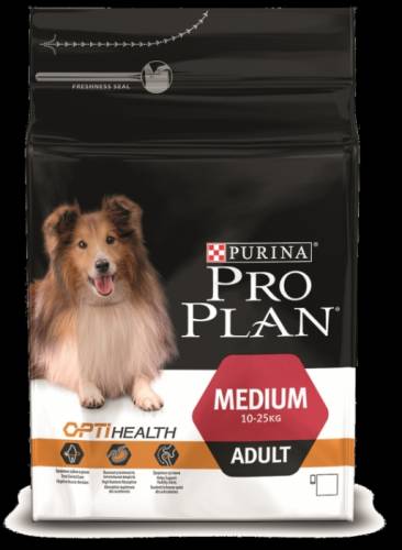 pro plan medium optihealth для взрослых собак средних пород с курицей 14кг