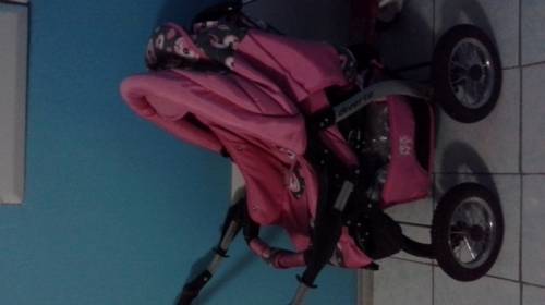 коляска -трансформер   темно-розовая