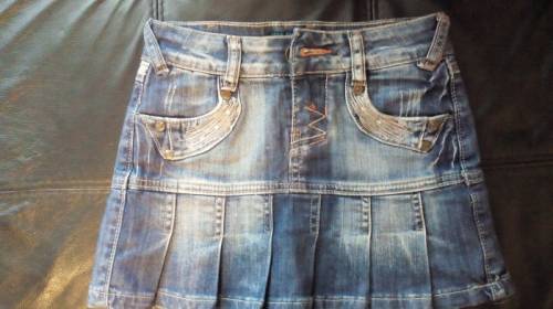 юбка джинсовая со складками